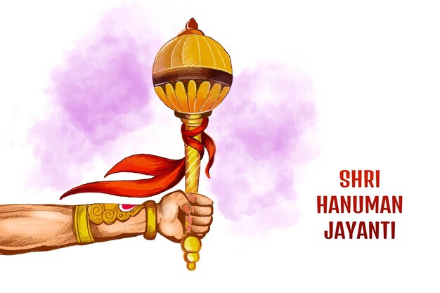 Vecteur gratuit fond de carte de célébration du festival sri hanuman jayanti