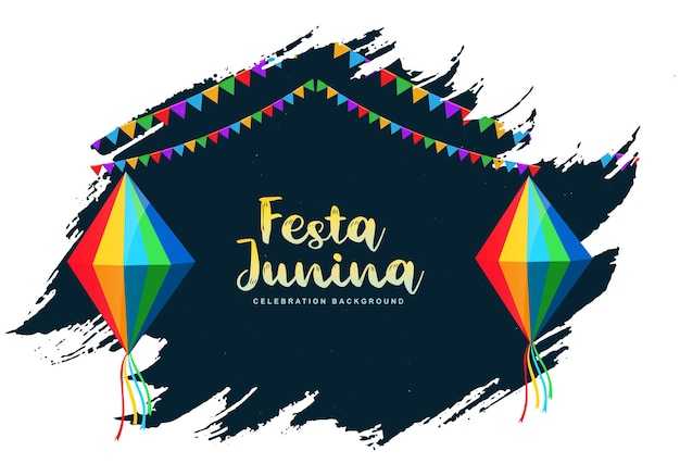 Vecteur gratuit fond de carte de célébration de l'événement brésilien festa junina