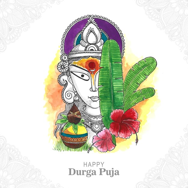 Fond de carte de célébration happy durga puja et navratri