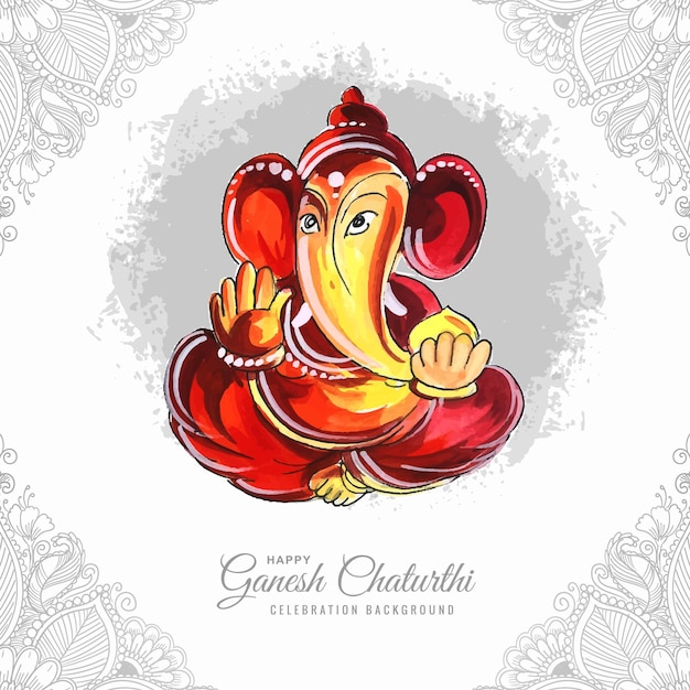 Vecteur gratuit fond de carte créative artistique heureux ganesh chaturthi