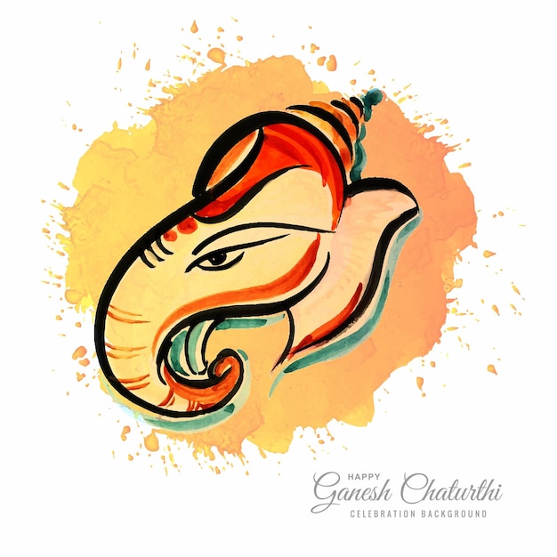 Fond De Carte De Festival Artistique Moderne Heureux Ganesh Chaturthi