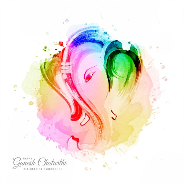 Fond de carte de festival artistique moderne heureux ganesh chaturthi