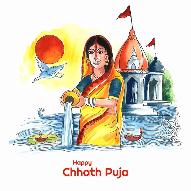 Fond de carte de festival chhath puja innovant