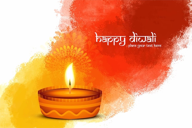 Fond De Carte De Festival Traditionnel Religieux Joyeux Diwali