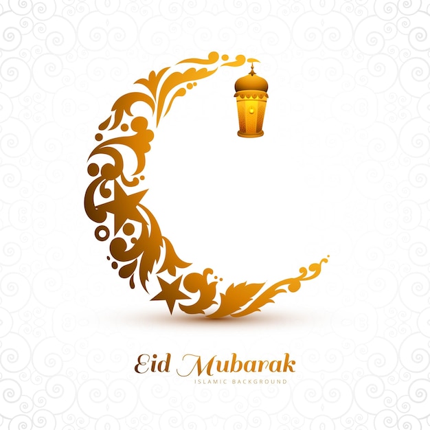 Vecteur gratuit fond de carte lune eid mubarak décoratif