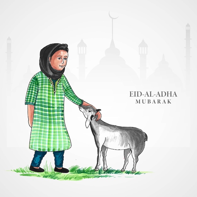 Fond De Carte De Voeux Eid Al Adha Mubarak