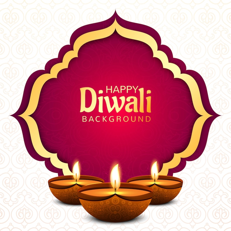 Vecteur gratuit fond de carte de voeux festival hindou diwali