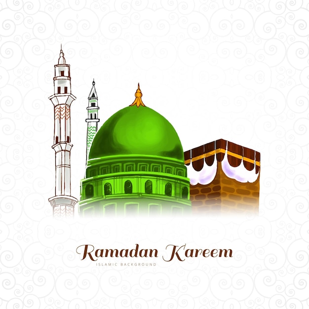 Vecteur gratuit fond de carte de voeux islamique ramadan kareem