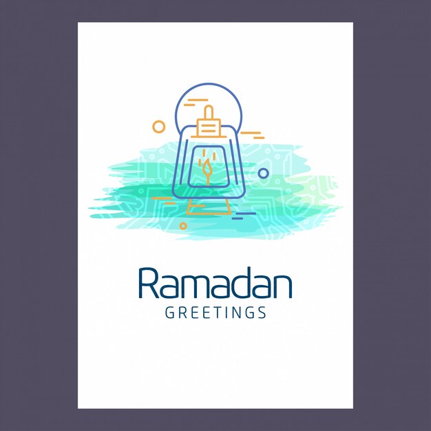 Vecteur gratuit fond de carte de voeux ramadan kareem vector