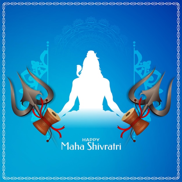 Vecteur gratuit fond de célébration du festival religieux happy maha shivratri