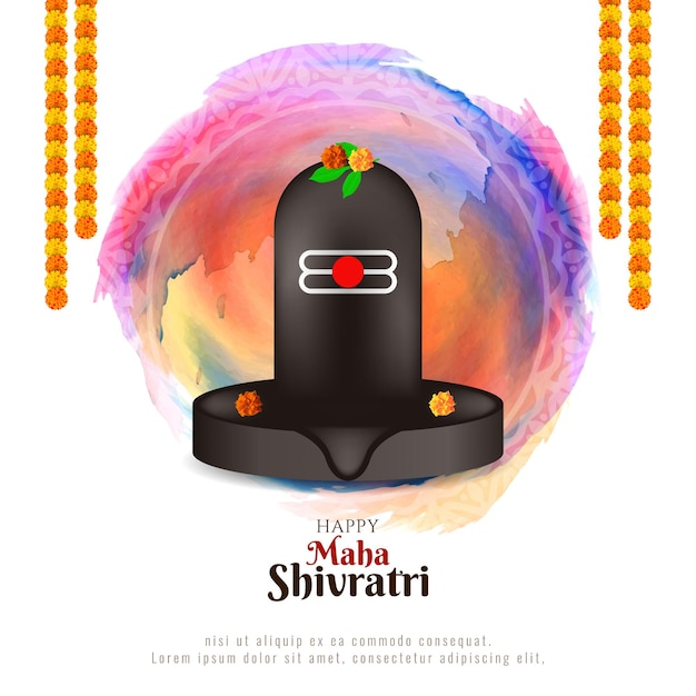 Vecteur gratuit fond de célébration du festival religieux happy maha shivratri