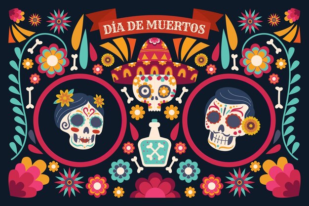 Fond de célébration plat dia de muertos