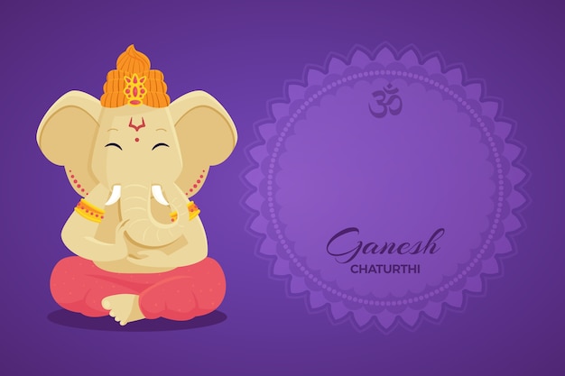 Vecteur gratuit fond de chaturthi plat ganesh