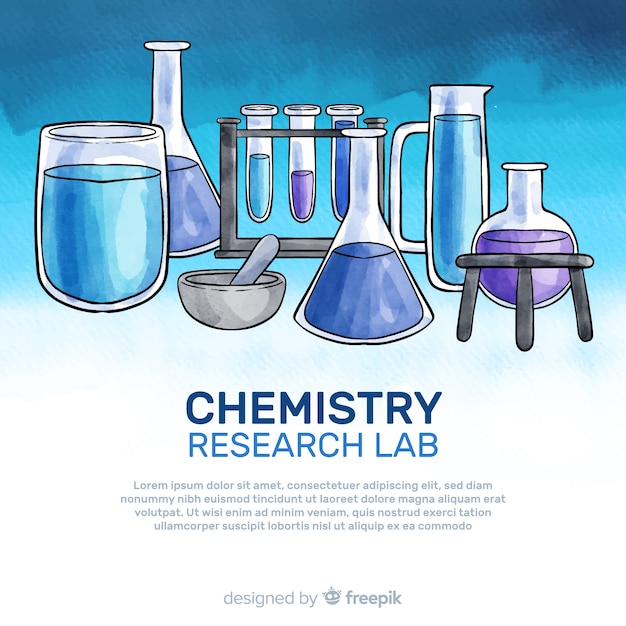 Vecteur gratuit fond de chimie aquarelle