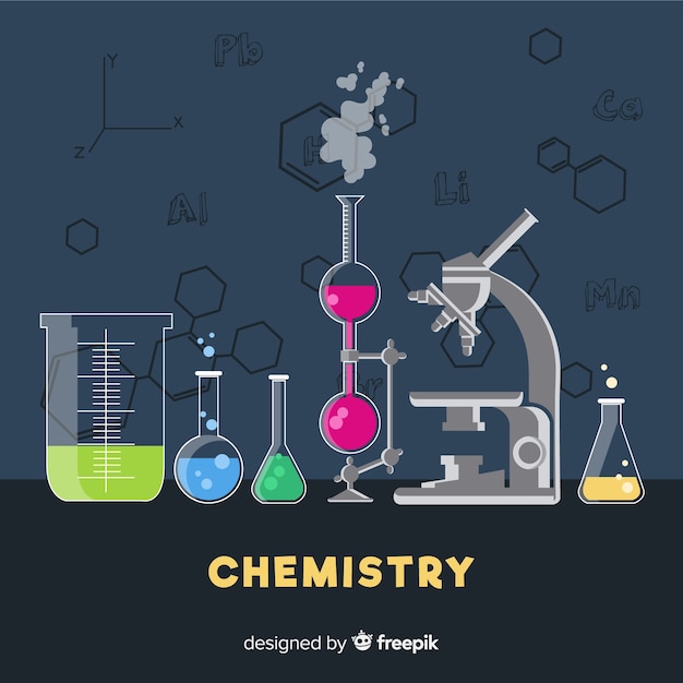 Fond De Chimie Plat Coloré