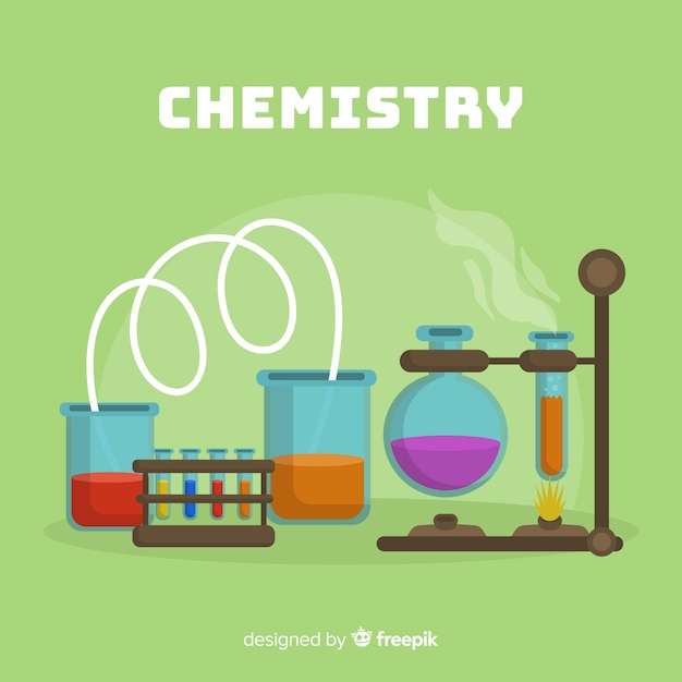 Vecteur gratuit fond de chimie plat