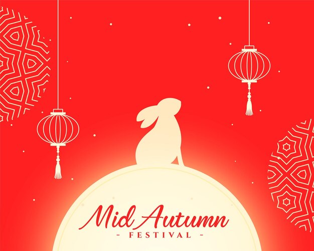 fond chuseok du festival de la mi automne avec vecteur de conception de lièvre