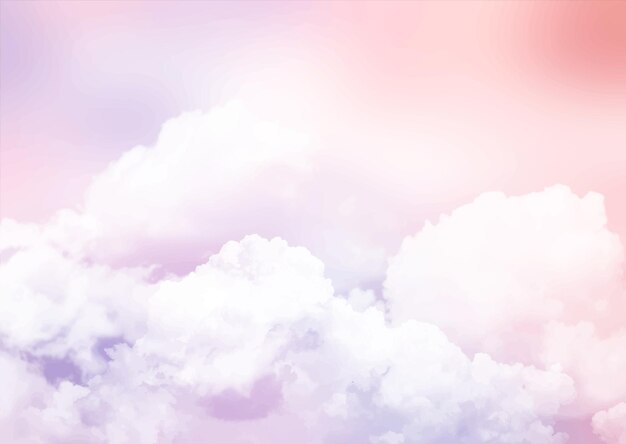 Fond de ciel abstrait avec conception de nuages roses en coton de sucre