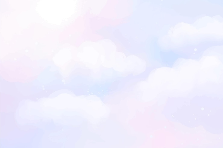 Vecteur gratuit fond de ciel pastel aquarelle peint à la main