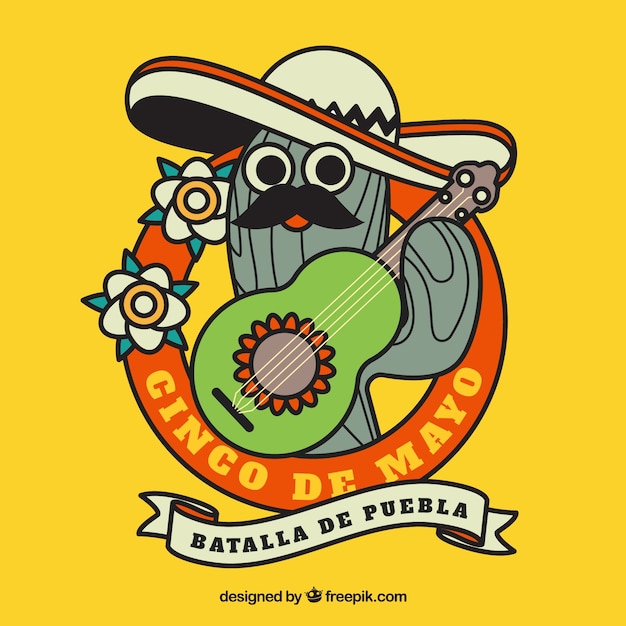 Vecteur gratuit fond de cinco de mayo jaune