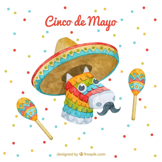 Fond de Cinco de mayo avec pinata dans un style aquarelle