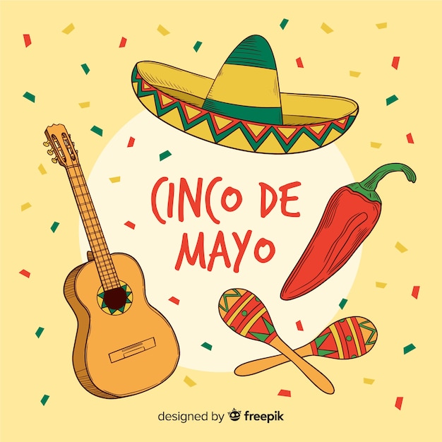 Vecteur gratuit fond de cinco de mayo