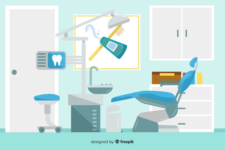 Vecteur gratuit fond de clinique dentaire plat