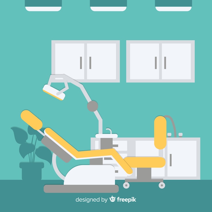 Vecteur gratuit fond de clinique dentaire plat
