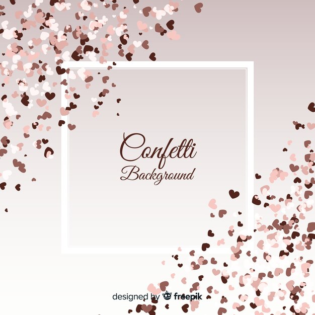 Fond de coeur de confettis