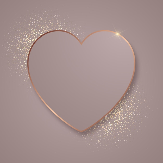 Fond de coeur élégant pour la Saint-Valentin avec un design de paillettes d'or