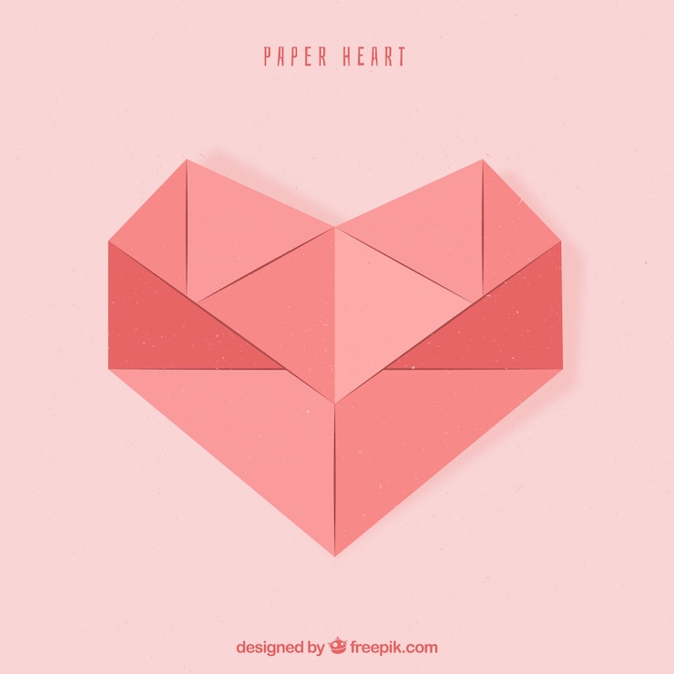 Vecteur gratuit fond de coeur isolé de papier