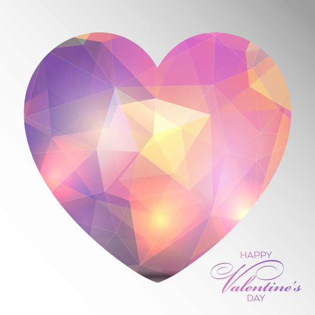 Fond de coeur de Saint Valentin Low poly