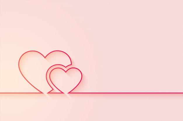Fond De Coeurs D'amour Minimal Avec Espace De Texte Vecteur gratuit