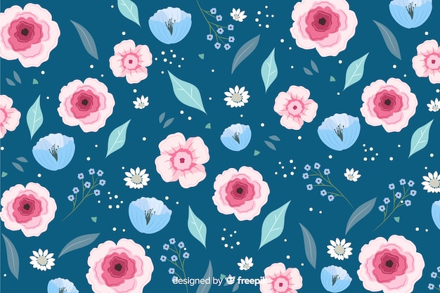 Fond coloré avec de belles fleurs et design floral