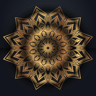 Fond coloré de conception de mandala ornemental islamique de luxe