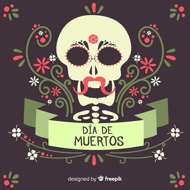 Vecteur gratuit fond coloré de dia de muertos