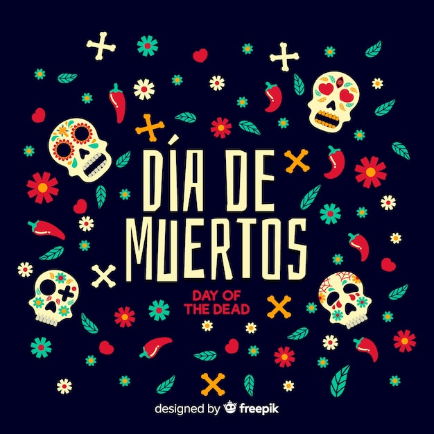 Fond Coloré De Dia De Muertos