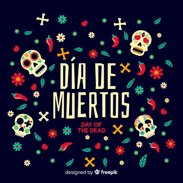 Fond coloré de dia de muertos