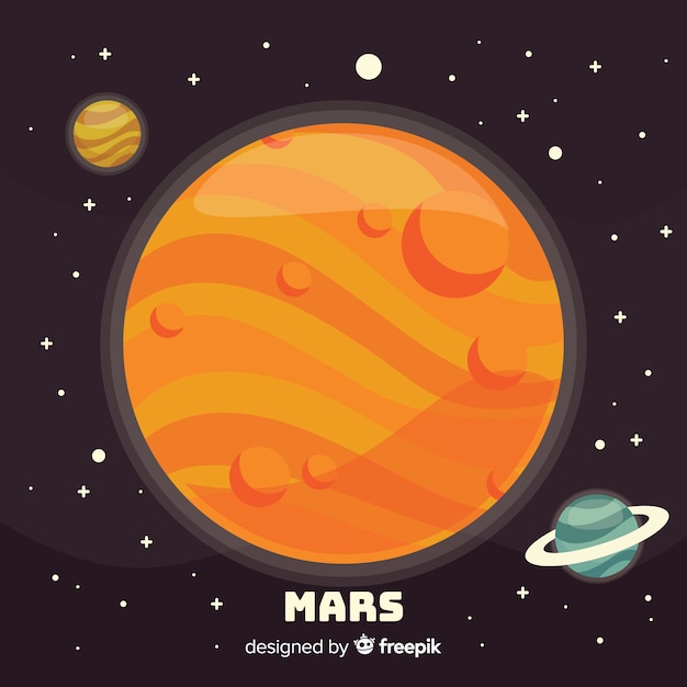 Vecteur gratuit fond coloré de mars avec design plat