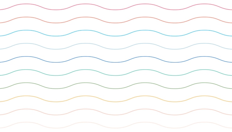 Vecteur gratuit fond coloré de motif de vague dans le style de ligne