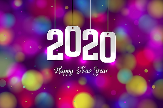 Fond coloré de nouvel an 2020 floue