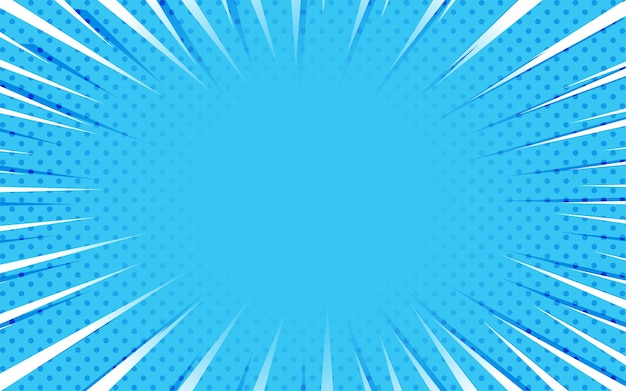 Vecteur gratuit fond comique bleu illustration vectorielle rétro