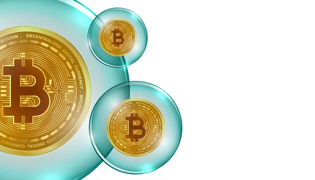 Fond de concept de bulle de crypto-monnaie Bitcoin