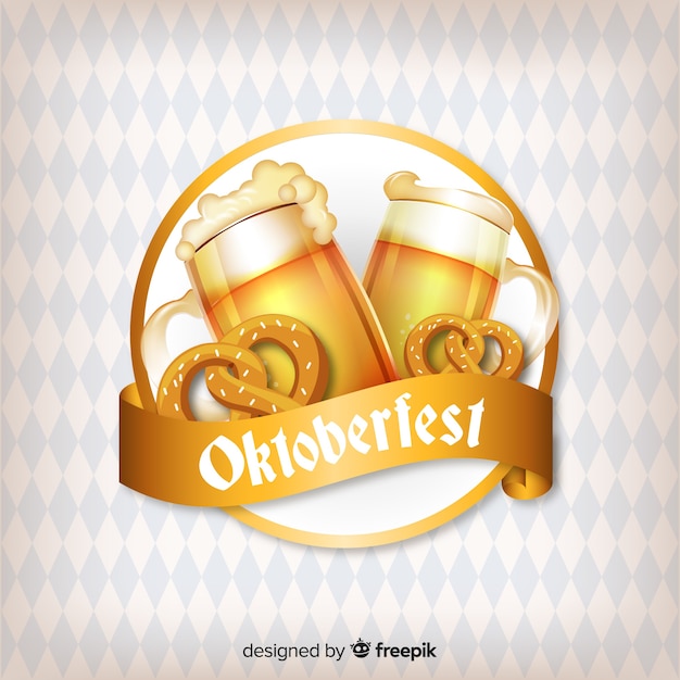 Fond Concept Oktoberfest Avec Des Bières Et Des Bretzels