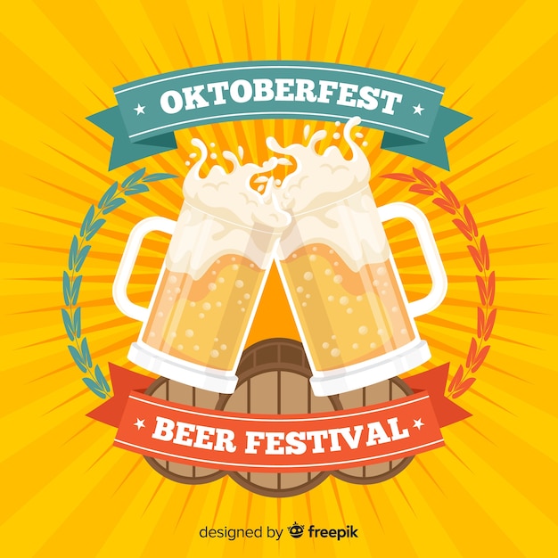 Fond Concept Oktoberfest Avec Pots De Bière