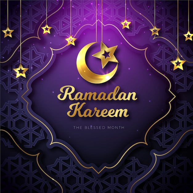 Vecteur gratuit fond de concept réaliste ramadan