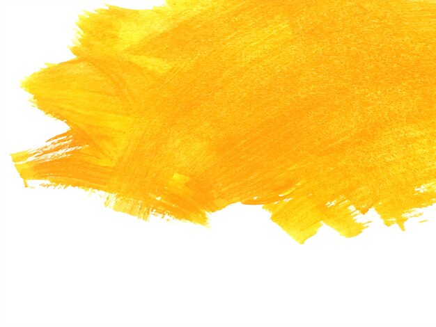 Fond de conception de coup de pinceau décoratif aquarelle jaune