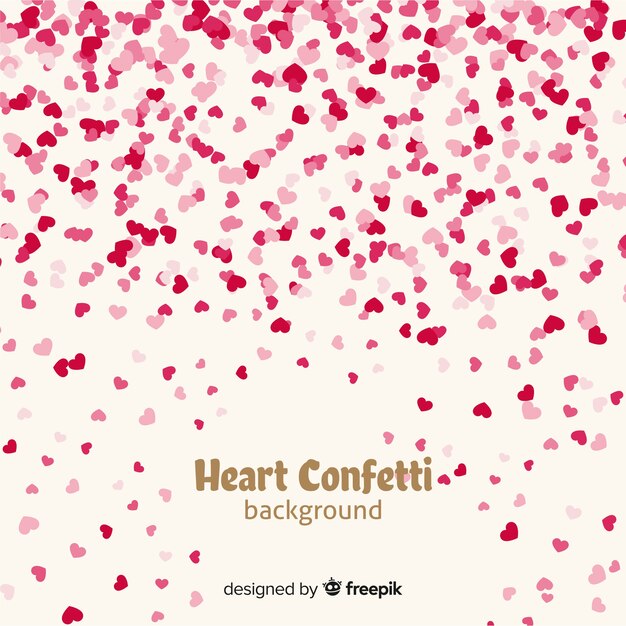 Fond de confettis de coeur