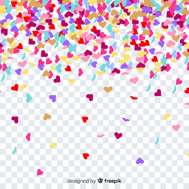 Fond De Confettis De Coeur