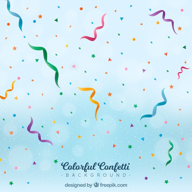 Vecteur gratuit fond de confettis colorés dans un style réaliste